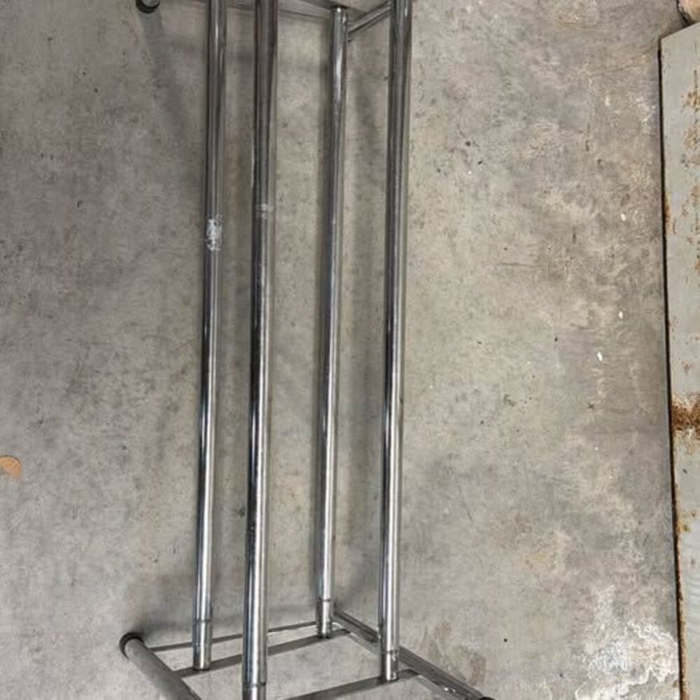 Two tier 44 inch wide adjustable chrome shoe rack